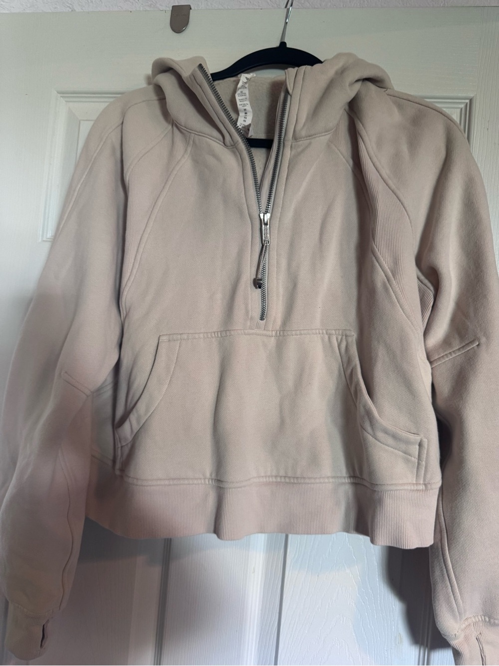 lululemon athletica Half-Zip Hooded Pullover in Light Beige
